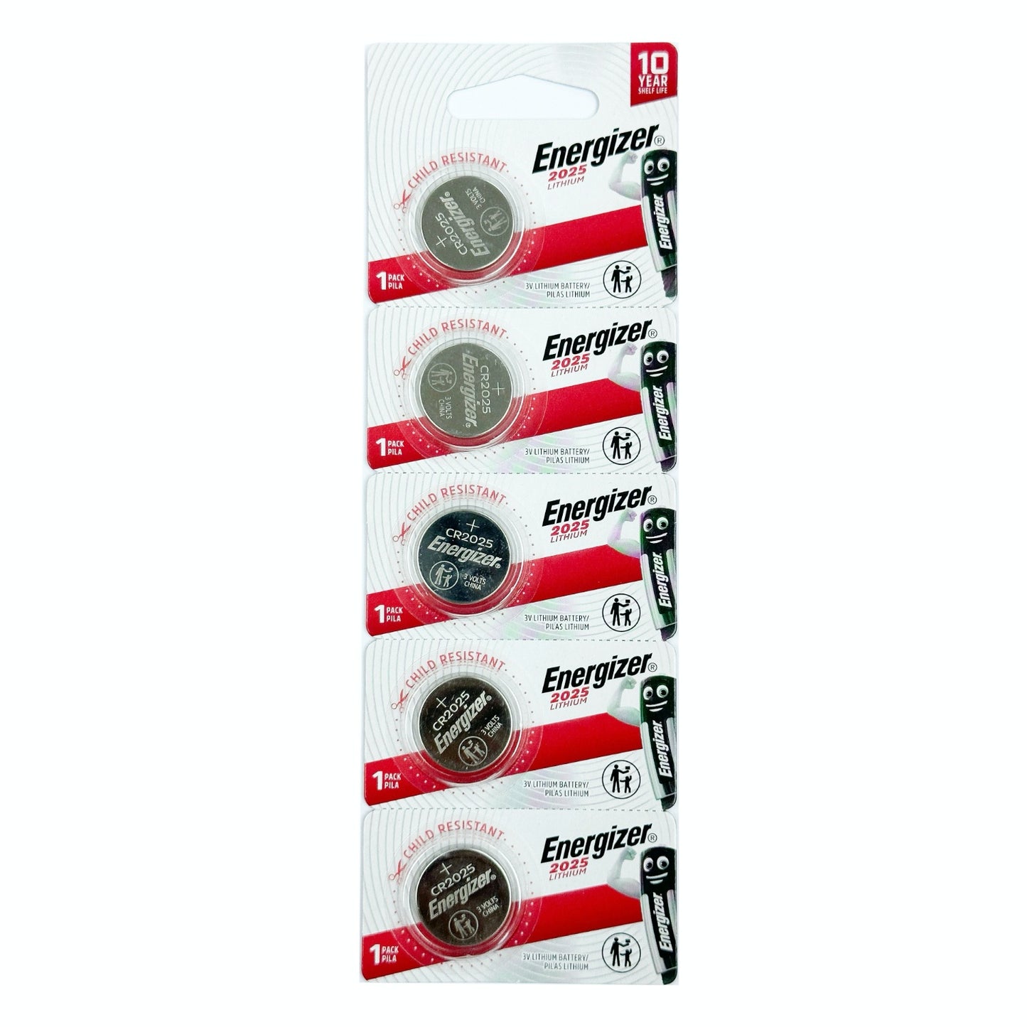 勁量-CR2025 5粒裝 3V 鈕扣型鋰電池 3V E-CR2025