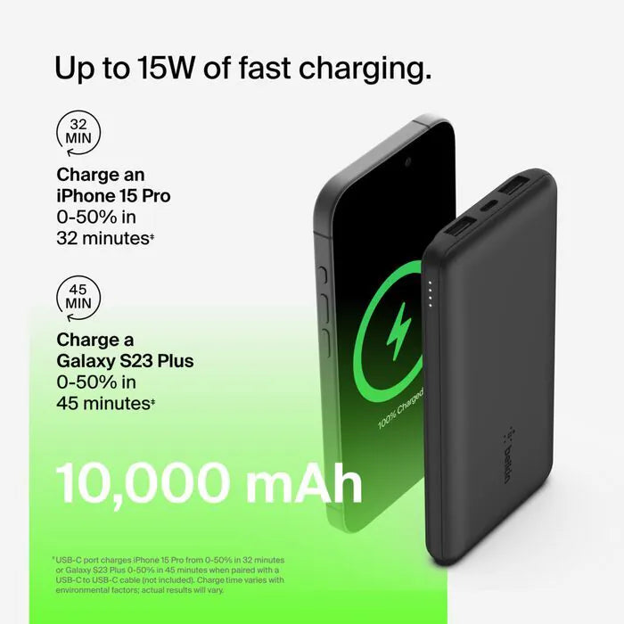 Belkin - BoostCharge 10K 便攜式行動電源 (粉紅色) 充電寶 尿袋 CCC認証