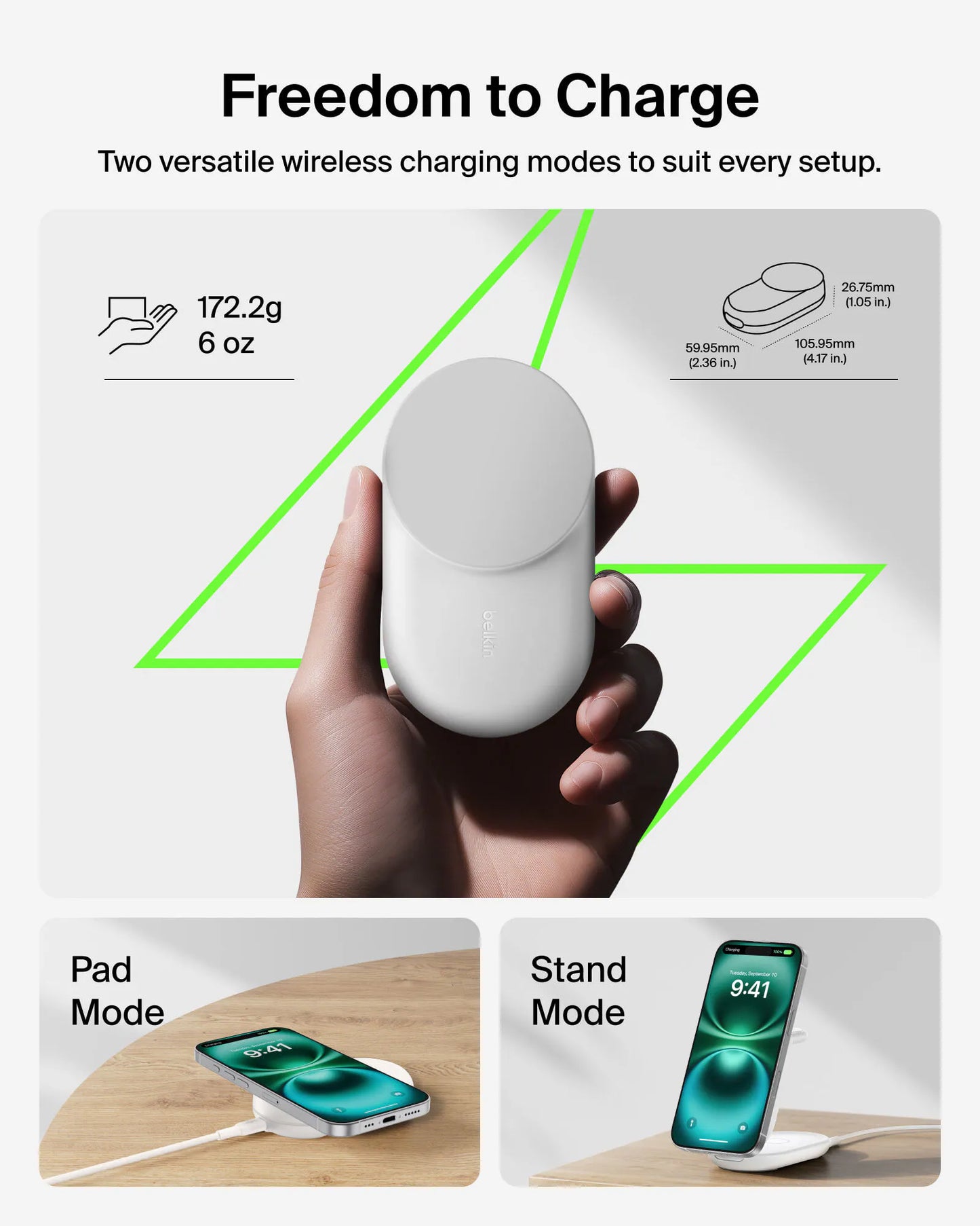 Belkin - UltraCharge Qi2 3合1 可折疊磁吸充電器 25W (附送45W充電器)