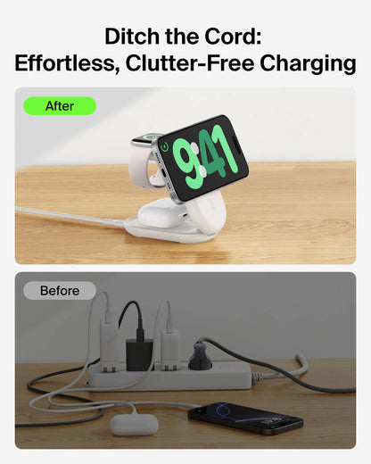 Belkin - UltraCharge Qi2 3合1 可折疊磁吸充電器 25W (附送45W充電器)