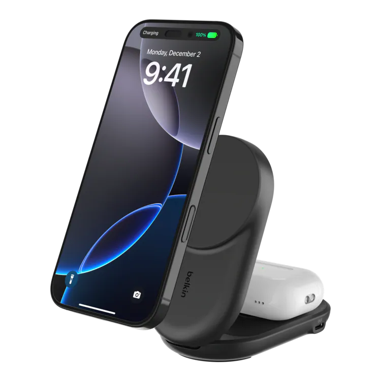 Belkin - UltraCharge Qi2 2合1 可折疊磁吸充電器 25W (附送45W充電器)