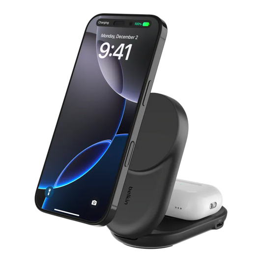 Belkin - UltraCharge Qi2 2合1 可折疊磁吸充電器 25W (附送45W充電器)