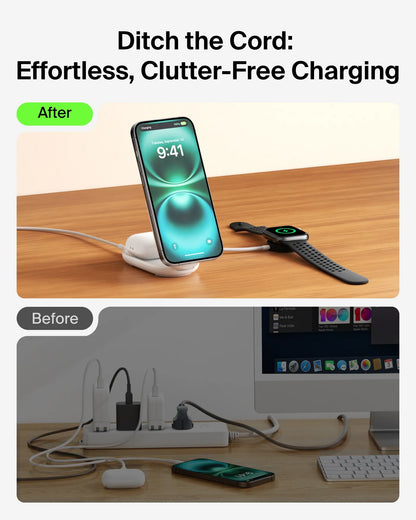 Belkin - UltraCharge Qi2 2合1 可折疊磁吸充電器 25W (附送45W充電器)