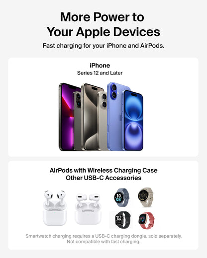 Belkin - UltraCharge Qi2 2合1 可折疊磁吸充電器 25W (附送45W充電器)