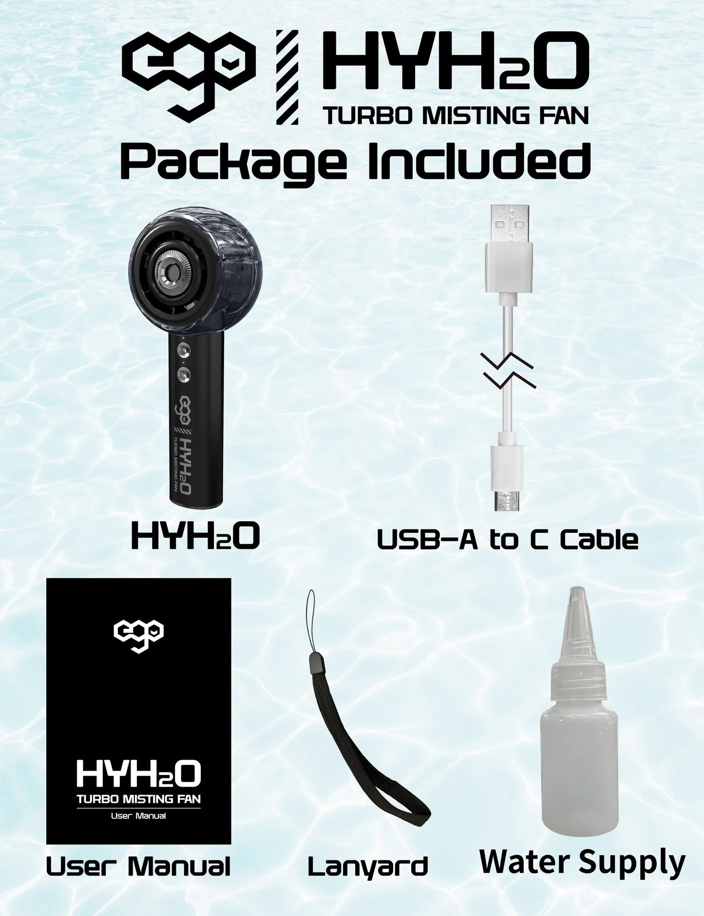 EGO - HyH2O 噴霧 水冷 手提風扇