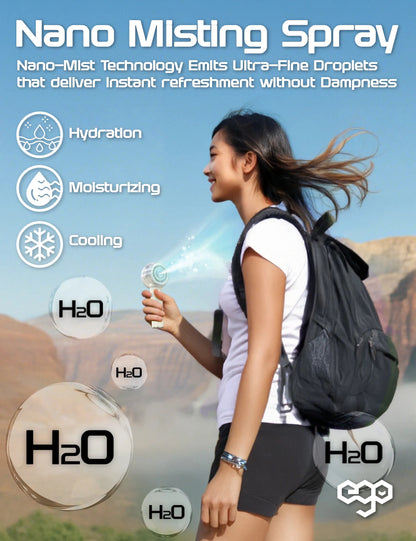 EGO HyH2O 噴霧 水冷 手提風扇 (粉紅色)