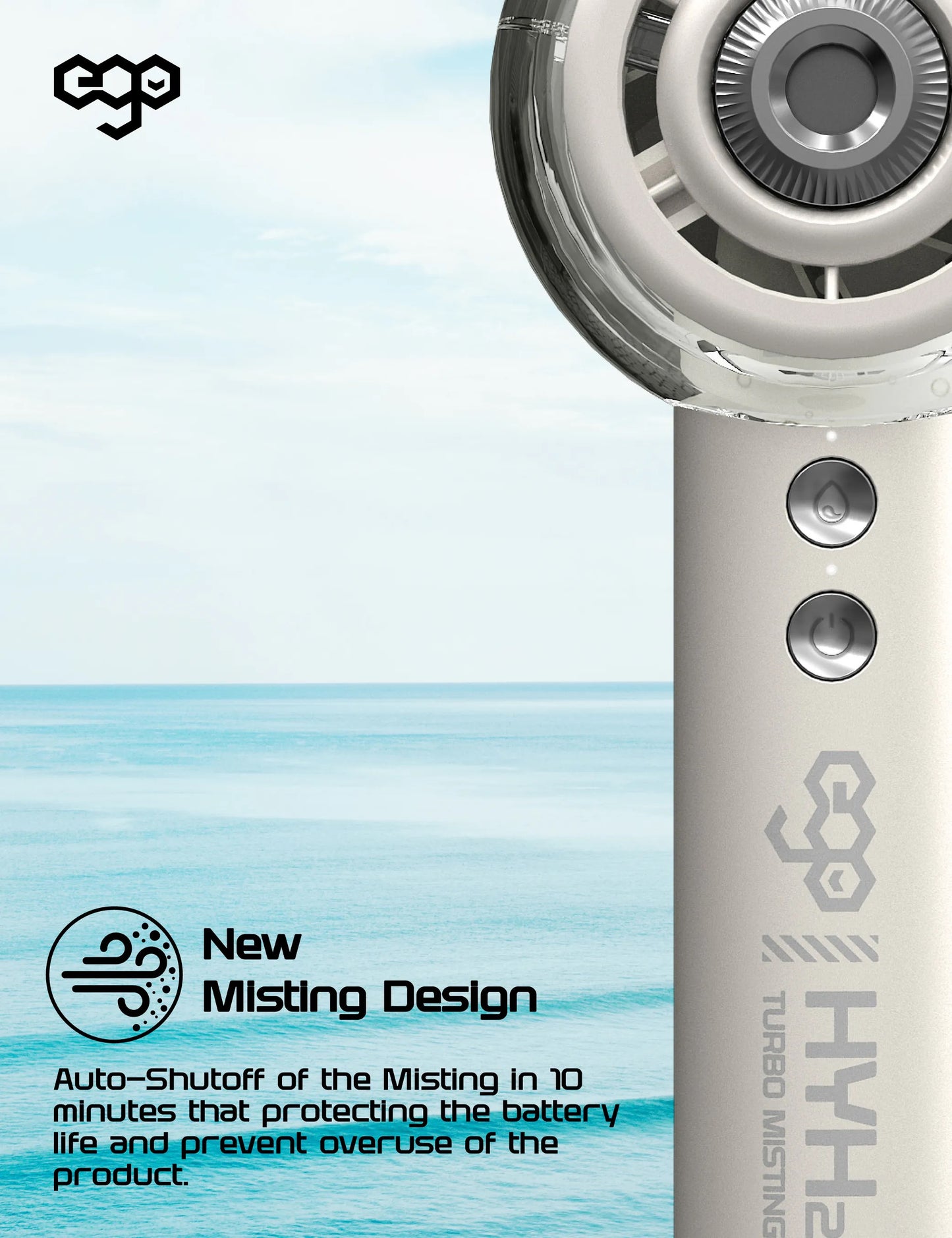 EGO HyH2O 噴霧 水冷 手提風扇 (粉紅色)