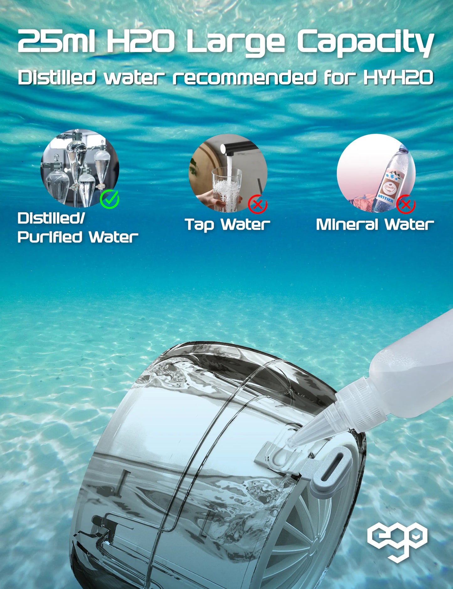 EGO HyH2O 噴霧 水冷 手提風扇 (粉紅色)