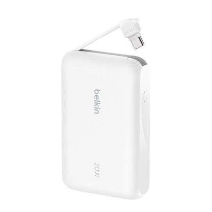 Belkin - BoostCharge 10K 內置充電線 便攜式行動電源 (白色) CCC認証