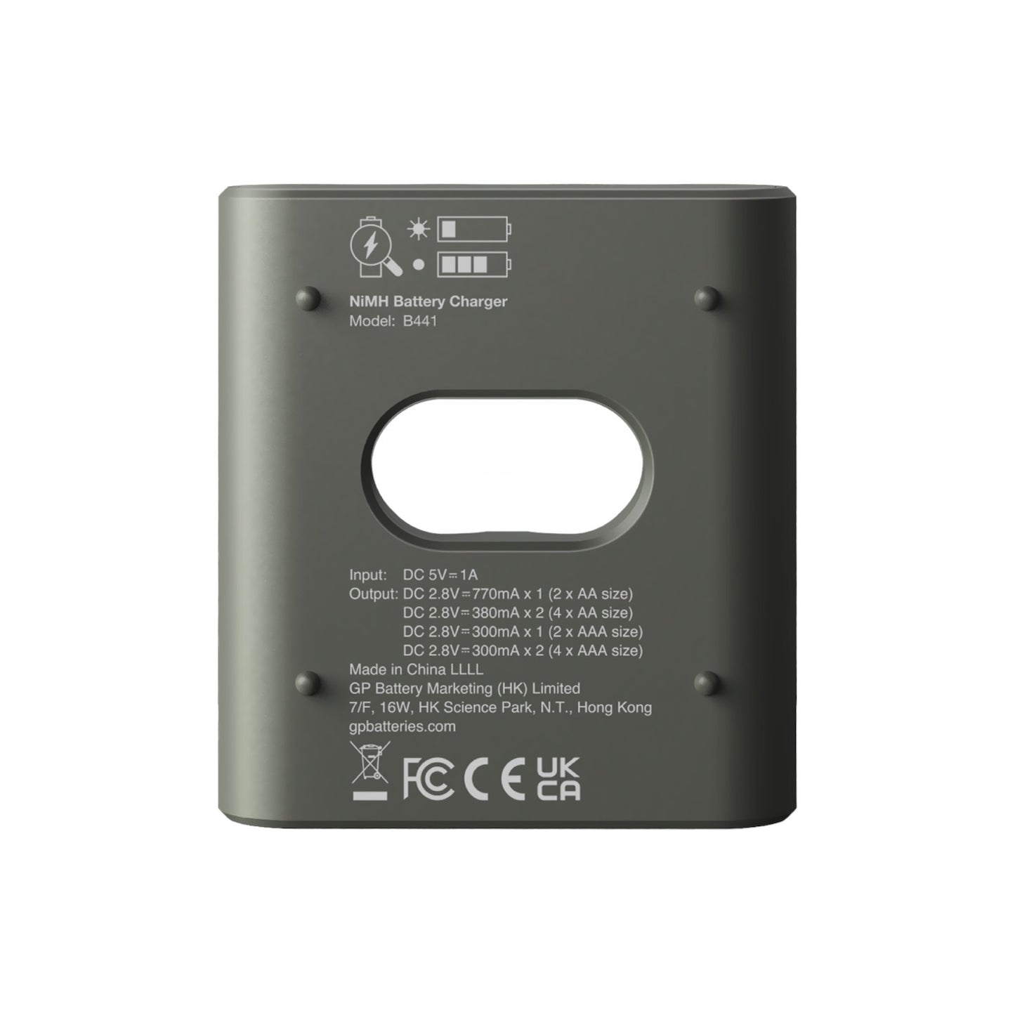 超霸 - GP Recyko 每日充(USB/4槽)充電器B441連4粒 AA 2100mAh 鎳氫充電電池