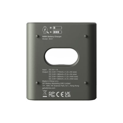 超霸 - GP Recyko 每日充(USB/4槽)充電器B441連4粒 AA 2100mAh 鎳氫充電電池