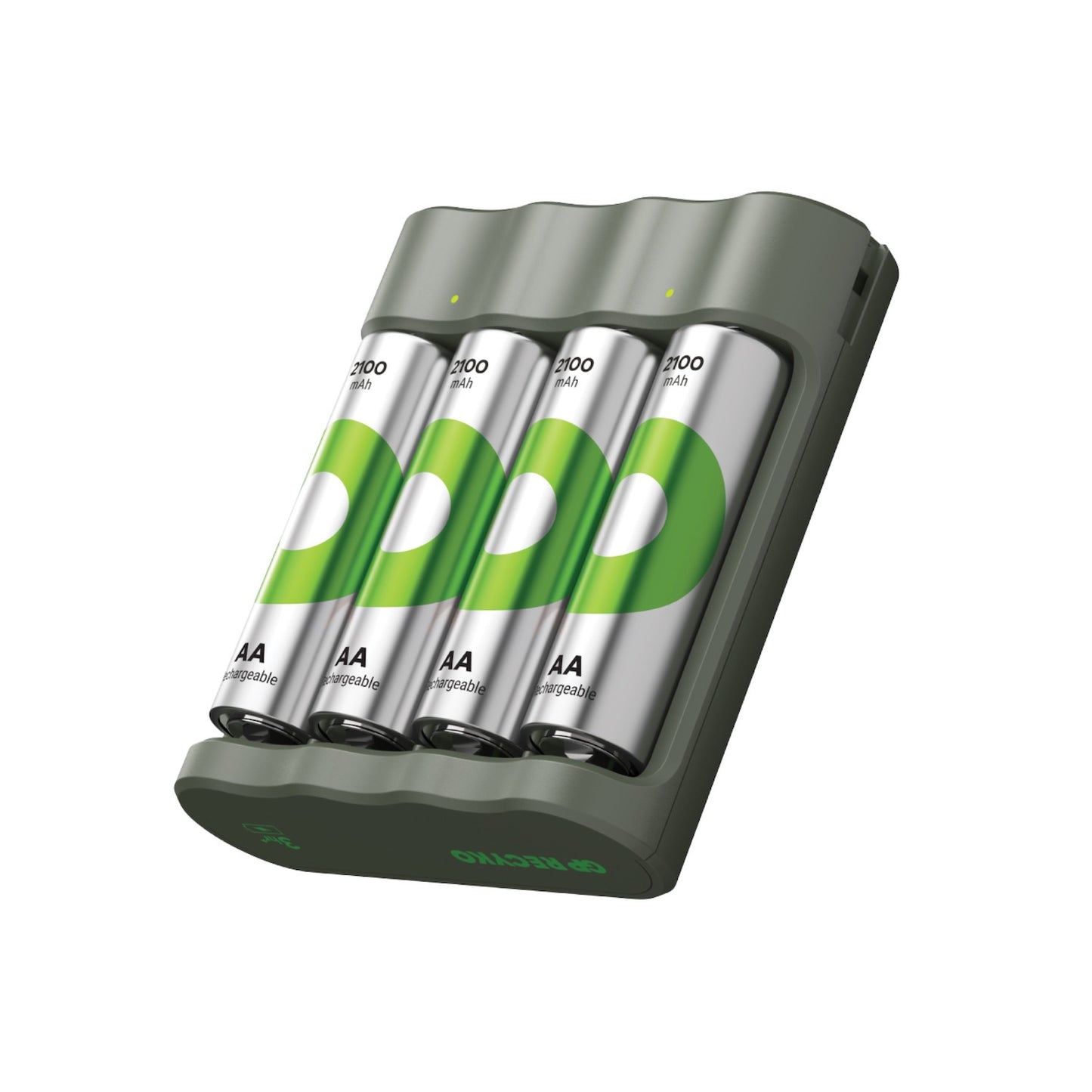 超霸 - GP Recyko 每日充(USB/4槽)充電器B441連4粒 AA 2100mAh 鎳氫充電電池