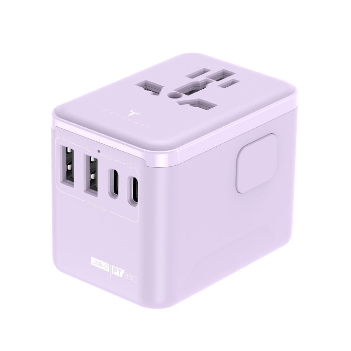 牛魔王 - PT88C USB-C 4 位充電旅遊插座 - 紫色