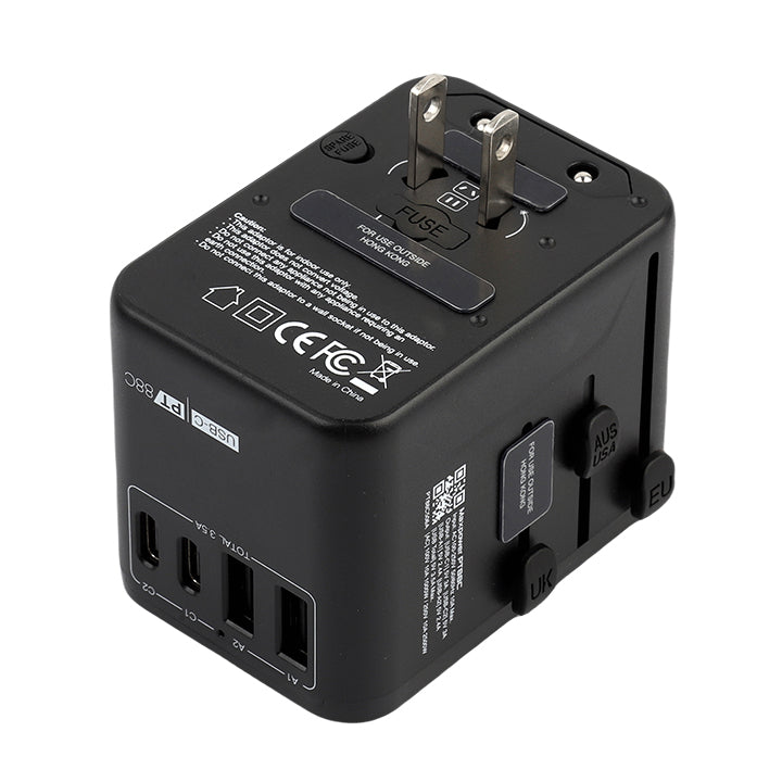 牛魔王 - PT88C 4 位USB 旅遊插座 - 黑色