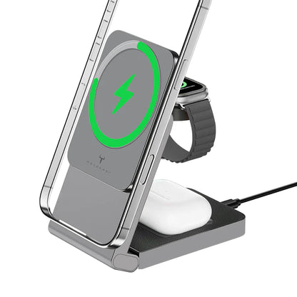 牛魔王 - QL996G Qi2 25W 磁力無線充電器 摺合式 支援 iPhone Airpods Apple Watch