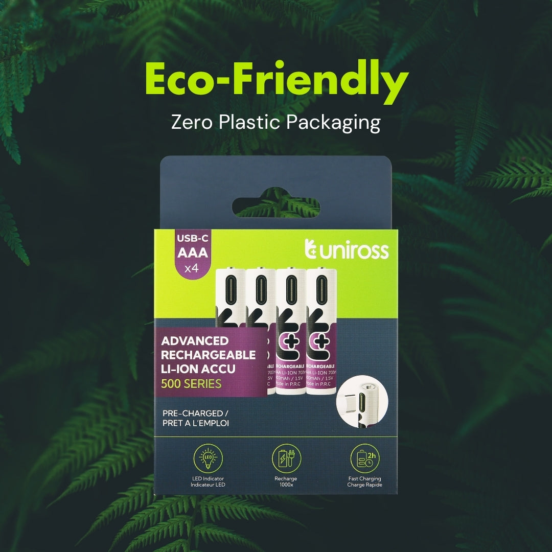 Uniross - 恆壓1.5V AAA USB-C充電 鋰電池 (4粒裝)