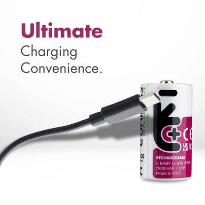 Uniross - 1.5V C型 USB-C 充電 鋰電池 (2粒裝) 中電 C電 LR14