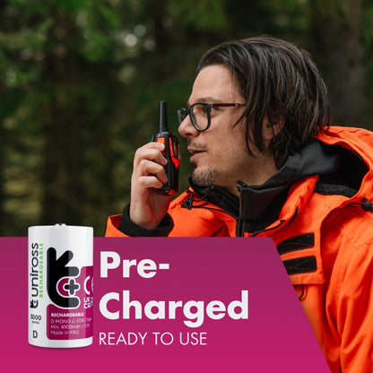 Uniross - 恆壓1.5V D型 USB-C 充電 鋰電池 (2粒裝) 大電 D電 LR20 HR20