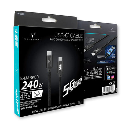 牛魔王 - VF550C 240W USB-C 筆電 快速數據充電線