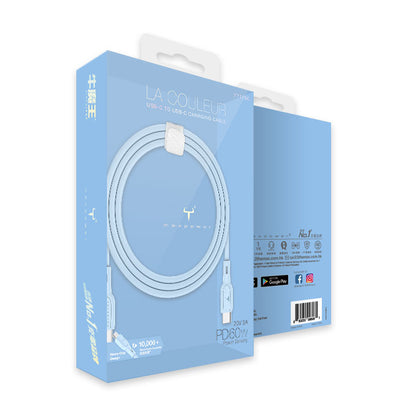 牛魔王 - YY110C 60W USB-C 至 USB-C 快速充電線 (粉藍色)