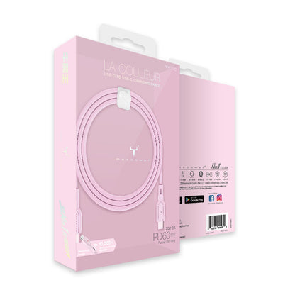 牛魔王 - YY110C 60W USB-C 至 USB-C 快速充電線 (粉紅色)