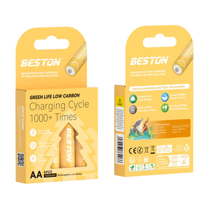 Beston - 恆壓1.5V AA 充電 鋰電池 3600mWh (4粒裝)