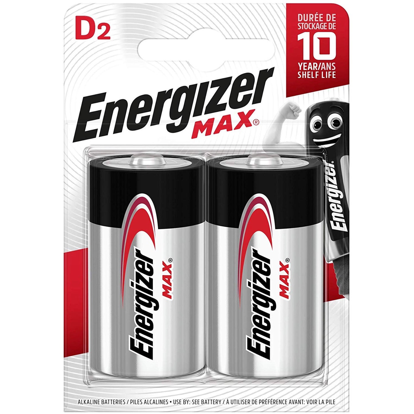 勁量-ENERGIZER MAX® 鹼性 D型(大電) 電芯 兩粒裝 (1.5V D LR20)
