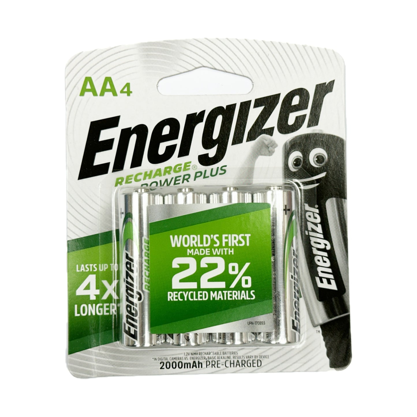 勁量-AA/2A  環保充電池 2000mAh (4粒裝)