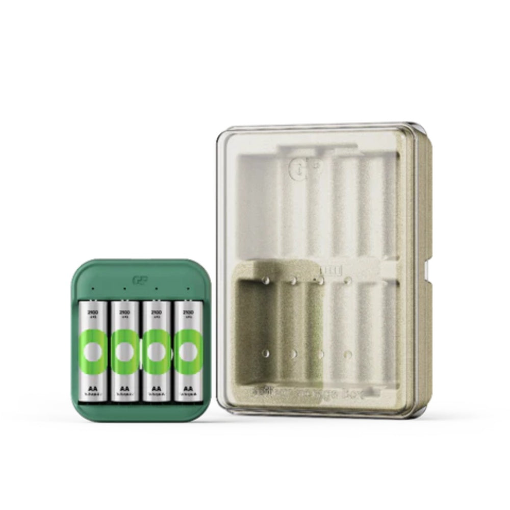 超霸 - GP Recyko充電電池入門套裝 — 含充電器 (B423) + 4粒 2100mAh AA充電電池 (附送電池收納盒)