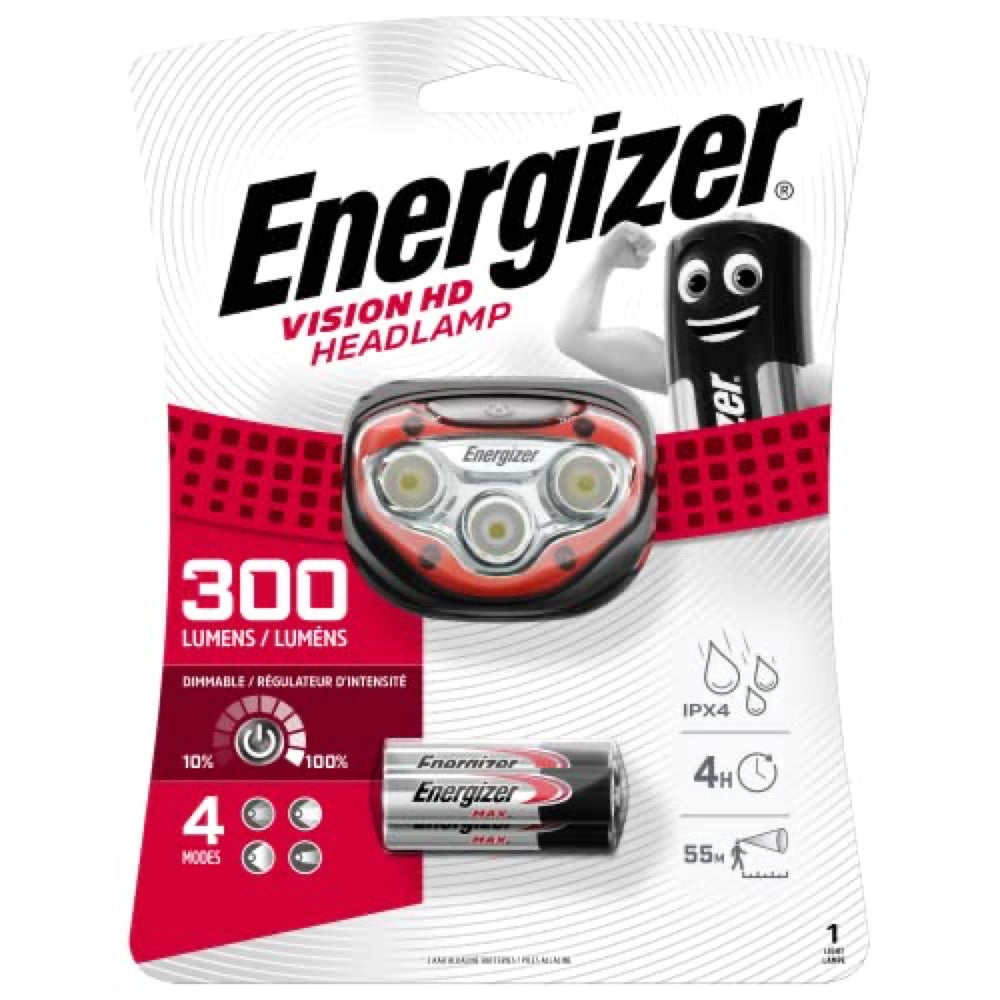 勁量-Energizer® HDB323 300流明3膽 白光 LED頭燈 (連AAA 電池x3 ) - 原裝行貨