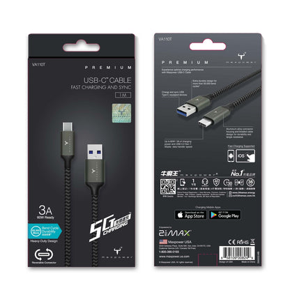 牛魔王 - VA110T USB-A 至 USB-C 快速數據充電線 3A 60W