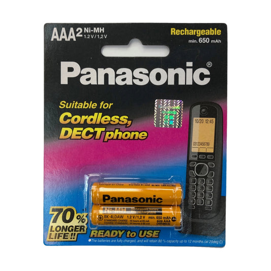 樂聲牌 - 室內無線電話專用 AAA 充電池 (2 粒裝)BK-4LDAW/2BT