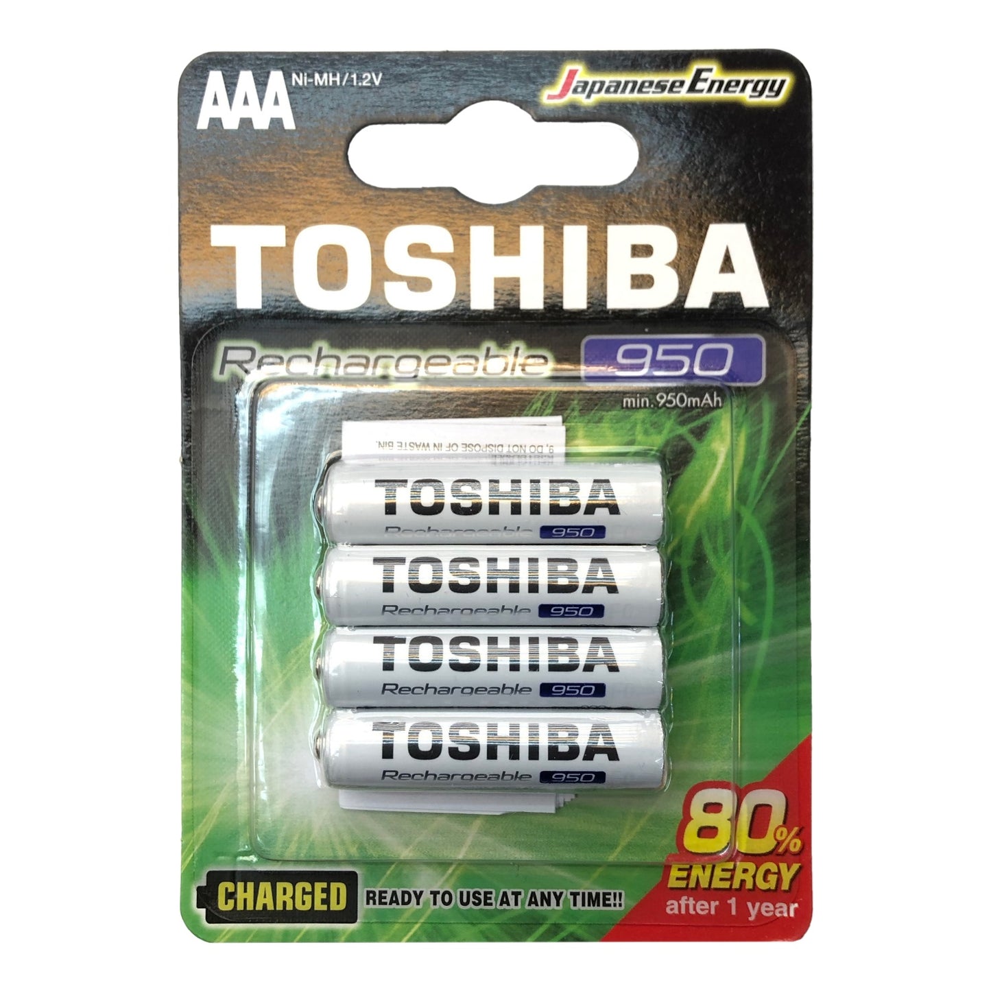 東芝 - AAA Ni-MH 環保充電池 950mAh (4粒裝) TNH-03GAE BP-4C