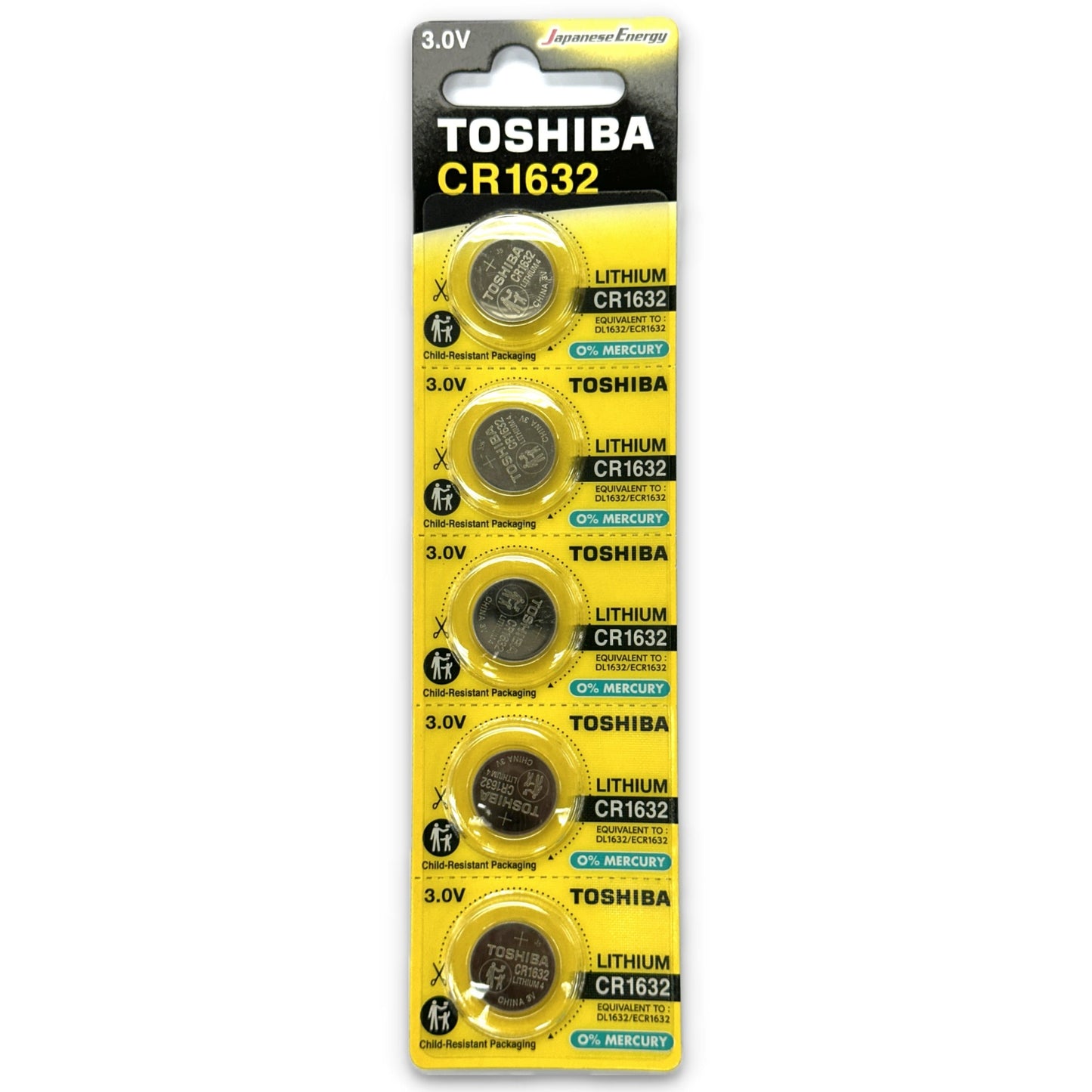 東芝 - CR1632 5粒裝 3V 鈕扣電池 CR1632 PW BP-5N