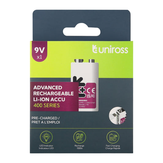 Uniross - 9V USB-C充電 鋰電池