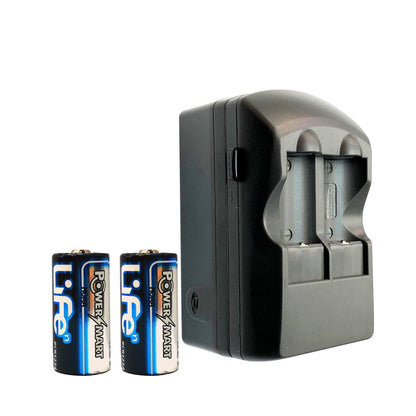 PowerSmart - RCR123A CR123A 3V 充電池(兩粒) 連充電器套裝