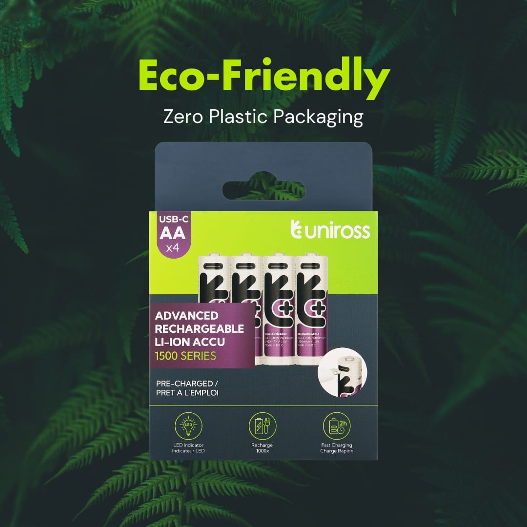 Uniross - 恆壓1.5V AA USB-C充電 鋰電池 (4粒裝)
